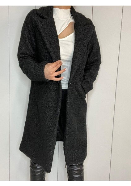 Deli Dolu Moda Kadın Oversize Kaşe Kaban