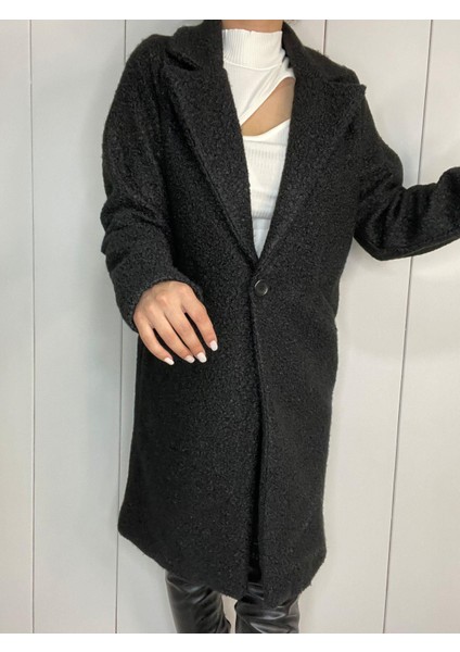 Deli Dolu Moda Kadın Oversize Kaşe Kaban