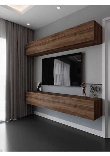 Duvara Monte Tv Sehpası Ceviz S6112-2