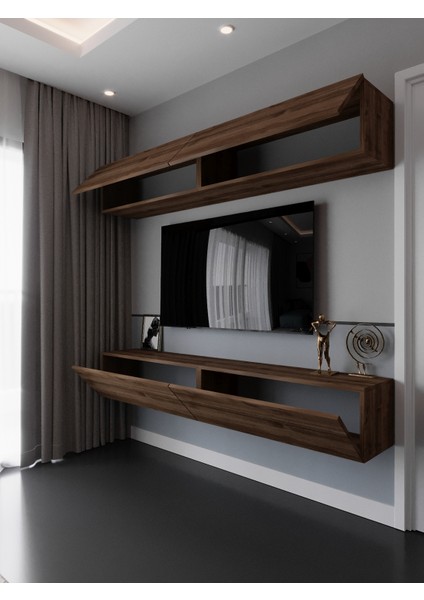 Duvara Monte Tv Sehpası Ceviz S6112-2