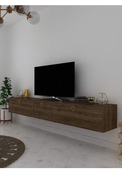 Myniture Home & Living Duvara Monte Tv Sehpası Ceviz S6202-2