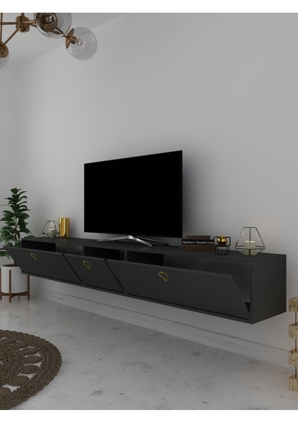 Myniture Home & Living Duvara Monte Tv Sehpası Antrasit S6202-4