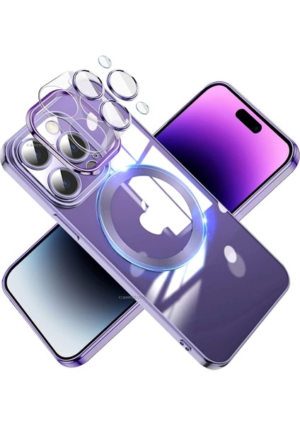 iPhone 14 Pro Max Uyumlu Kılıf 6.7 Inç (Derin Mor) Için Anti-Drop Ultra Slim Güçlü Magnetik Magsafe Sert Pc Tam Kaplar Kılıf