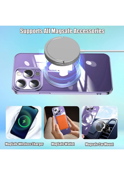 iPhone 14 Pro Max Uyumlu Kılıf 6.7 Inç (Derin Mor) Için Anti-Drop Ultra Slim Güçlü Magnetik Magsafe Sert Pc Tam Kaplar Kılıf