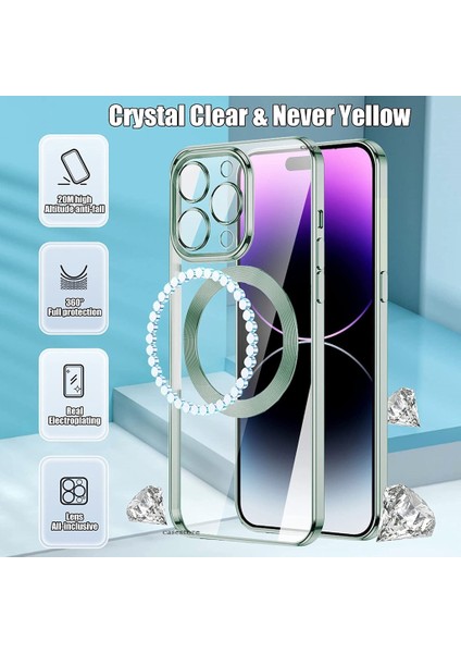 iPhone 14 Pro Max Uyumlu Kılıf 6.7 Inç (Derin Mor) Için Anti-Drop Ultra Slim Güçlü Magnetik Magsafe Sert Pc Tam Kaplar Kılıf