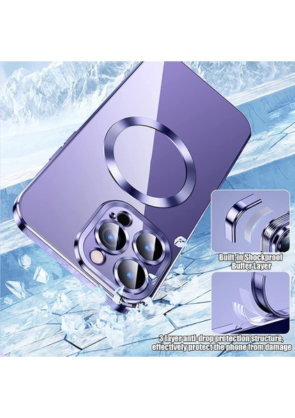 iPhone 14 Pro Uyumlu Kılıf 6.7 Inç (Derin Mor) Için Anti-Drop Ultra Slim Güçlü Magnetik Magsafe Sert Pc Tam Kaplar Kılıf indirimleri