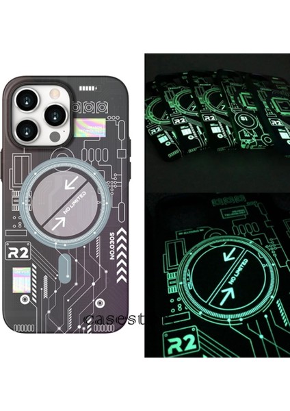 Iphone 14 Pro Kılıf Manyetik Kablosuz Şarj Destekli Fosforlu 3D Gece Işıklı Oyuncu Kapak modelleri