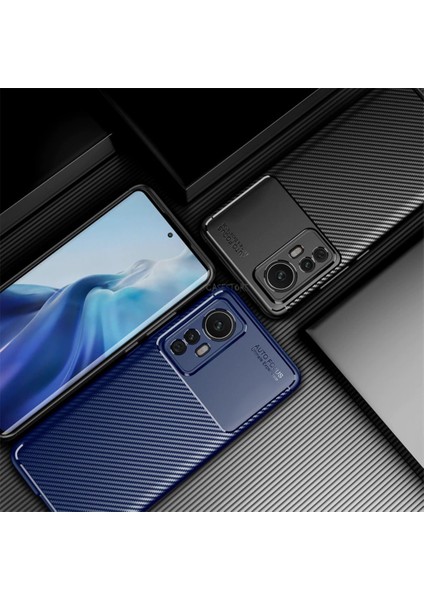 Xiaomi Mi 12 Lite Uyumlu Kılıf Kamera Lens Korumalı Tam Koruyucu Karbon Silikon Kapak