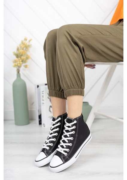 Unisex Bilekli Günlük Siyah Keten Kadın Erkek Spor Sneaker Ayakkabı modelleri