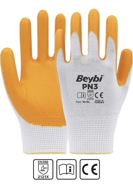 Pn3 Polyester Örme Nitril Eldiven 12 Çift