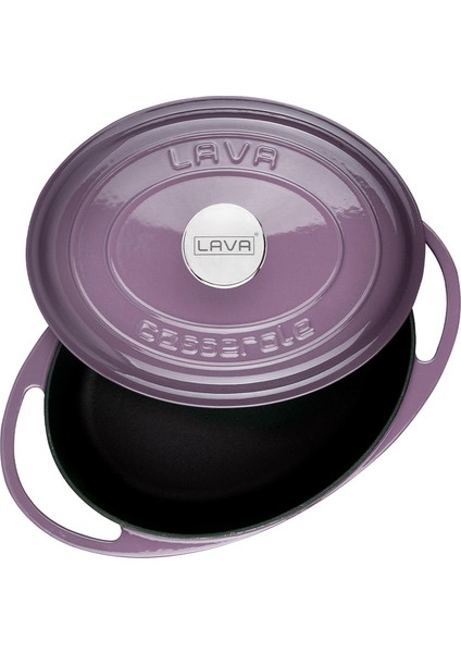 Döküm Oval Tencere Ölçü 22X28CM Mor modelleri