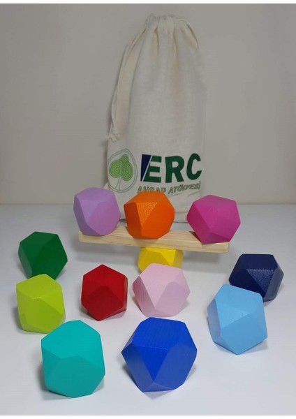 Wood Blocks Ahşap Denge Blokları Montessori Waldorf Eğitimi 12'li Set