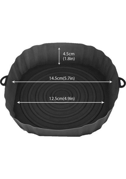 Xiomi Uyumlu 2 Adet Hava Fritöz Silikon Sepet Silikon Kalıp Airfryer Fırın Pişirme Tepsisi Pizza Kızarmış Tavuk Sepeti Kullanımlık Pan Liner Aksesuarları Pembe Siyah