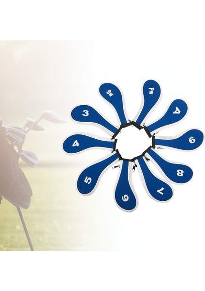 10 Adet Golf Demir Başlık Seti Golf Kulübü Kafa Kapağı Putter Açık Hava Sporları Mavi ve Beyaz (Yurt Dışından) indirimleri
