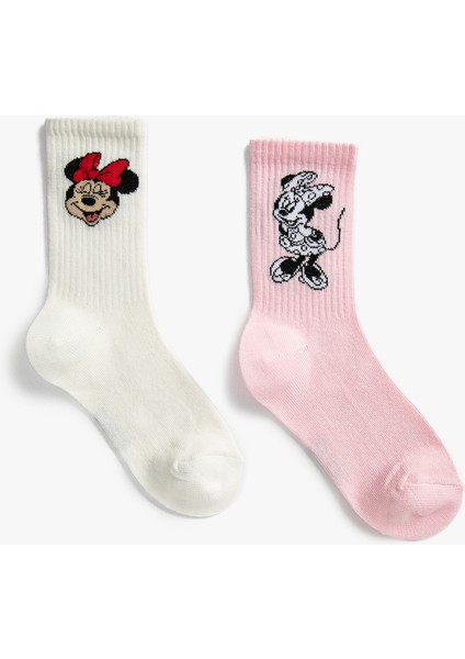 2'li Mickey Mouse Baskılı Çorap Lisanslı