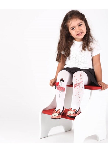Mat 50 Den Balerin Taş Aksesuarlı Çocuk Külotlu Çorap