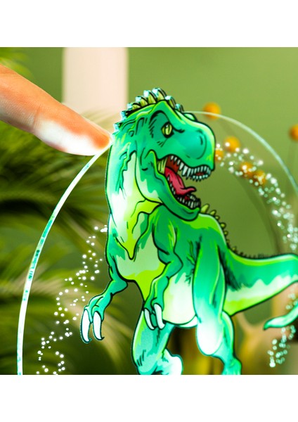 Sevgi Lambası Çocuk Hediyesi Dinozor 3D LED Lamba T-Rex Tasarımlı Çocuk Odası Gece Lambası