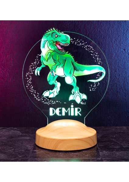 Sevgi Lambası Çocuk Hediyesi Dinozor 3D LED Lamba T-Rex Tasarımlı Çocuk Odası Gece Lambası