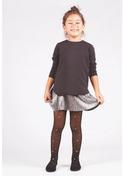 Star Desenli Çocuk Külotlu Çorap 11 12 Yaş