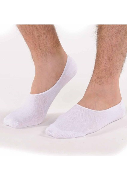 Bambu Anti-Bakteriyel Görünmez Erkek Babet Çorap Beyaz