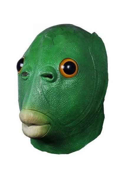 Yeşil Balık Kafası Hayvan Lateks Headgear Maskesi (Yurt Dışından)