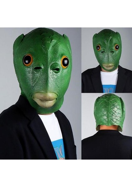 Yeşil Balık Kafası Hayvan Lateks Headgear Maskesi (Yurt Dışından) fırsatları