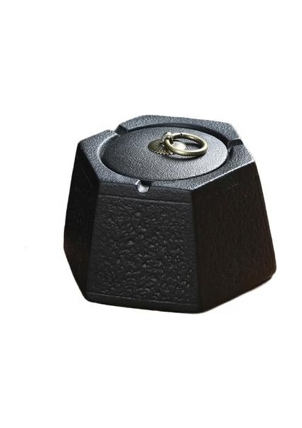 Modern Siyah Çömlekçilik Seramik Sanat Küllük Kapaklı Yaratıcı Rüzgar Geçirmez Büyük Oturma Odası Ofis Erkek Arkadaşı Için Seramik Ashtray Hediye | Küllükler (Yurt Dışından)