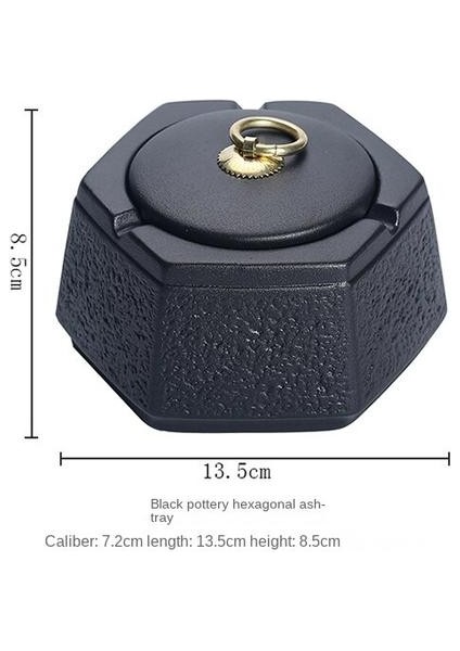 Modern Siyah Çömlekçilik Seramik Sanat Küllük Kapaklı Yaratıcı Rüzgar Geçirmez Büyük Oturma Odası Ofis Erkek Arkadaşı Için Seramik Ashtray Hediye | Küllükler (Yurt Dışından) modelleri