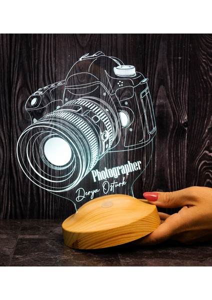 Fotoğrafçı Hediyesi Dslr Fotoğraf Makinesi Kişiye Özel 3D LED Lamba