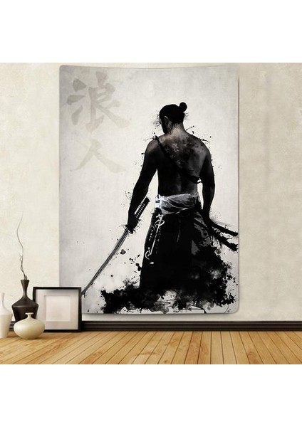 Japon Samuray Ronin Kılıç Santrali Mürekkep Goblen Modern Duvar Resimleri Baskı Oturma Odası Yüksek Goblen Ev Dekorasyon | Dekoratif Gobiyeller (Yurt Dışından) modelleri