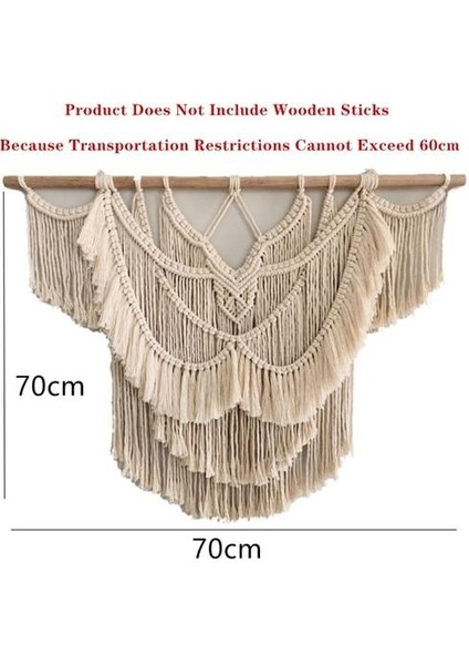70 * 70 cm Büyük Makrome Goblen Duvar Asılı Geometrik Sanat Duvar Dekor Bohemian Ev Yatak Odası Arka Plan Chic El Sanatları Dokuma Goblen | Dekoratif Gobiyeller (Yurt Dışından) fiyatları