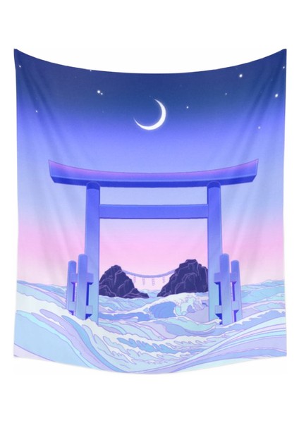 130 * 150 cm Şehir Pop Tokyo Duvar Goblen Kapak Plaj Havlusu Atmak Battaniye Piknik Yoga Mat Duvar Asılı Ev Dekorasyon | Dekoratif Gobiyeller (Yurt Dışından)