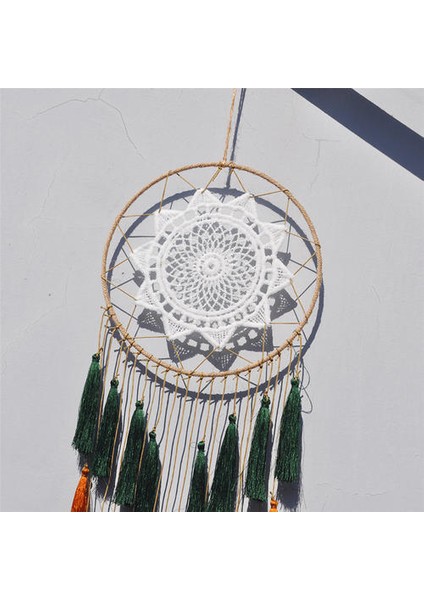 Makrome Bohemian Goblen Duvar Asılı El Dokuma Püskül Dekor Yatak Odası Arka Plan Ev Dekor Dream Catcher Nordic Renk | Dekoratif Gobiyeller (Yeşil) (Yurt Dışından) fiyatları