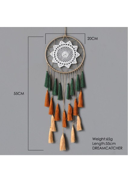 Makrome Bohemian Goblen Duvar Asılı El Dokuma Püskül Dekor Yatak Odası Arka Plan Ev Dekor Dream Catcher Nordic Renk | Dekoratif Gobiyeller (Yeşil) (Yurt Dışından) modelleri