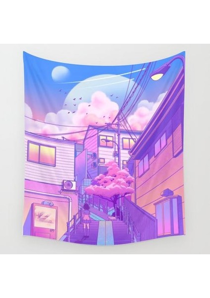 130 * 150 cm Şehir Pop Tokyo Duvar Goblen Kapak Plaj Havlusu Atmak Battaniye Piknik Yoga Mat Duvar Asılı Ev Dekorasyon | Dekoratif Gobiyeller (Yurt Dışından) fiyatları