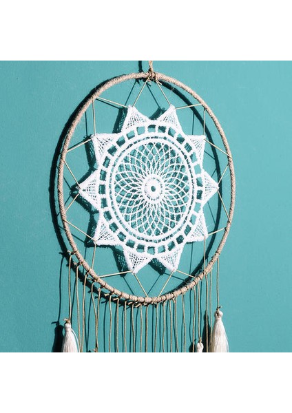 Makrome Bohemian Goblen Duvar Asılı El Dokuma Püskül Dekor Yatak Odası Arka Plan Ev Dekor Dream Catcher Nordic Renk | Dekoratif Gobiyeller (Beyaz) (Yurt Dışından) fiyatları