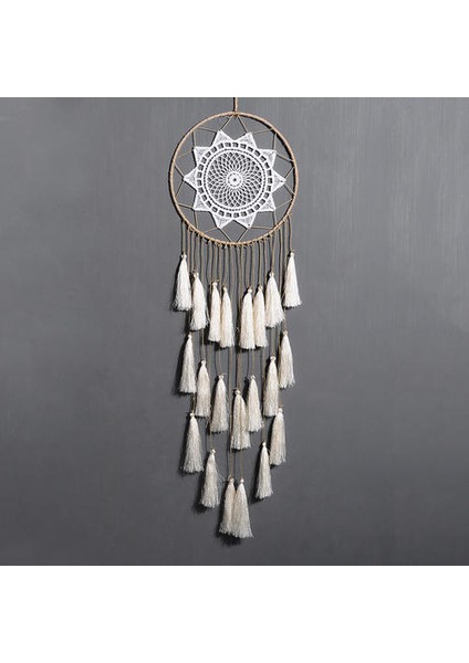 Makrome Bohemian Goblen Duvar Asılı El Dokuma Püskül Dekor Yatak Odası Arka Plan Ev Dekor Dream Catcher Nordic Renk | Dekoratif Gobiyeller (Beyaz) (Yurt Dışından) modelleri