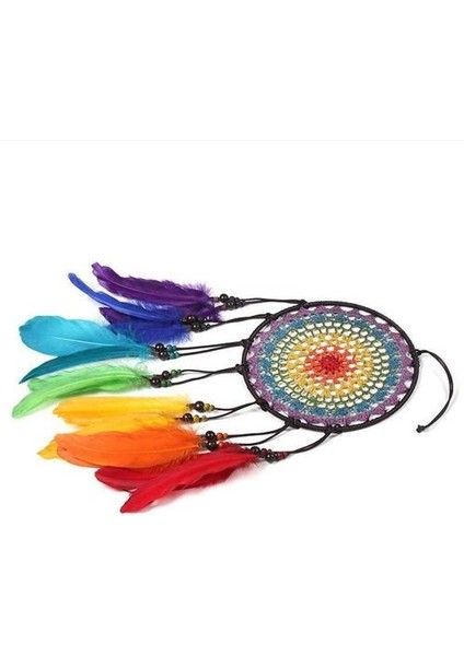 Rüya Avcısı Yuvarlak Gökkuşağı Renkli Tüy Dreamcatcher Odası Asılı Dekor (Yurt Dışından) fırsatları