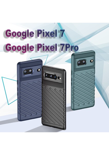 Lanze Direct Google Pixel 7 / 7 Pro Telefon Kılıfı Silikon Yumuşak Kılıf + Ekran Koruma Filmi - Yeşil (Yurt Dışından)