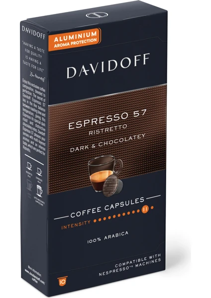 Espresso 57 Ristretto Dark Chocolatey Aluminium Kapsül Kahve 10lu