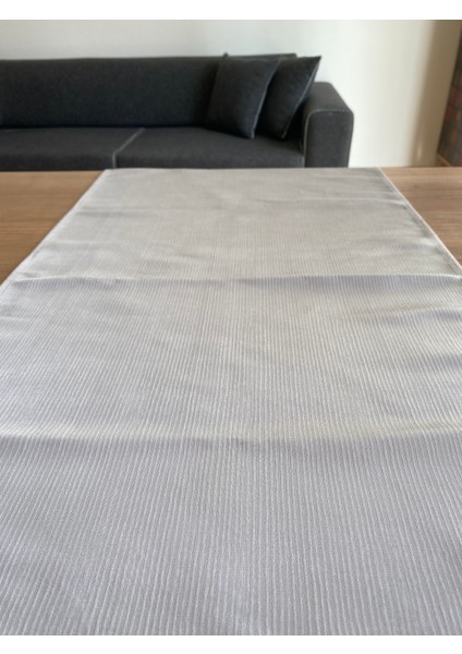 Silver Stripe Runner Gümüş 45X170 cm