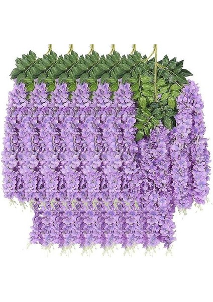 Yapay Çiçek Asma Ratta Asılı Çelenk Ipek Wisteria Çiçekleri (Yurt Dışından)