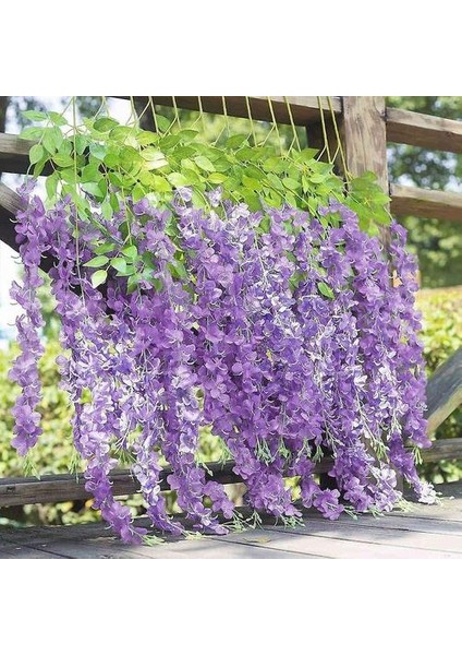 Yapay Çiçek Asma Ratta Asılı Çelenk Ipek Wisteria Çiçekleri (Yurt Dışından)
