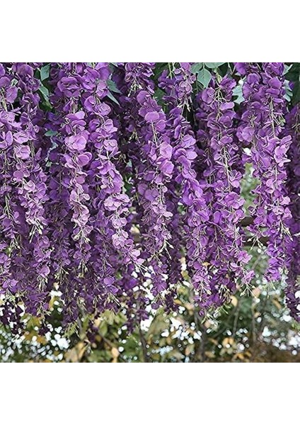 Yapay Çiçek Asma Ratta Asılı Çelenk Ipek Wisteria Çiçekleri (Yurt Dışından)