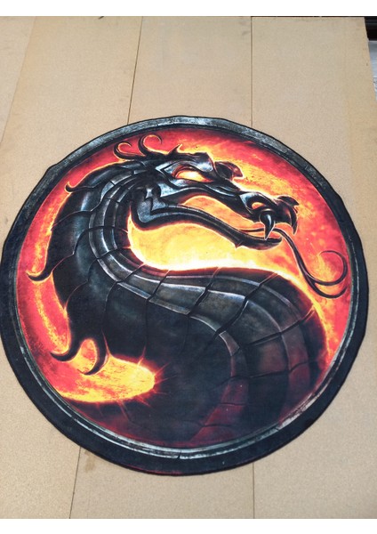 Mortal Kombat Logo Halısı Genç Odası Ejderha Desenli Dekoratif Halı Dijital Baskı Bambu Kalite modelleri