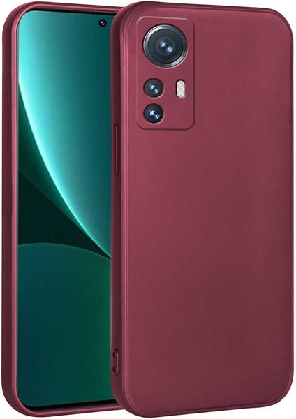 Xiaomi Mi 12 Lite Kılıf Renkli Lüx Korumalı Premier Mat Silikon+Nano Mürdüm