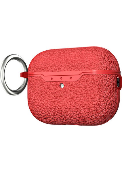 Apple Airpods Pro 2 Kılıf Deri Görünüm Silikon A03 Kırmızı
