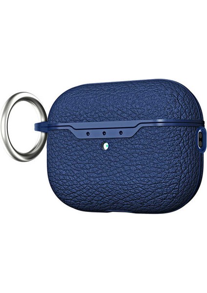 Apple Airpods Pro 2 Kılıf Deri Görünüm Silikon A03 Lacivert