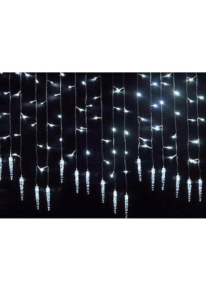 (Beyaz) 3.5 M 96 LED Icicle Noel Dize Işıkları Perde Noel Partisi Ev Dekorasyonu (Yurt Dışından)