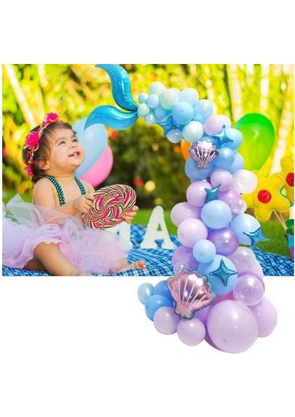 87 Adet Mermaid Balon Kiti, Denizkızı Parti Malzemeleri Doğum Günü Partisi Süslemeleri Için (Yurt Dışından)